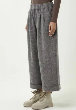 Madam-T TRESSA - Pantalon Classique - Schwarz/ Lila -Madam-T Soldes 2022 970c1f81849e4ff69026a9f48d50f38c