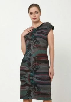 Madam-T FROMA - Robe Fourreau - Grau, Aqua