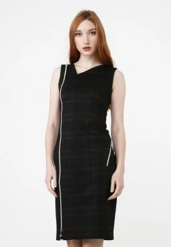 Madam-T KALETA - Robe Fourreau - Grün Schwarz