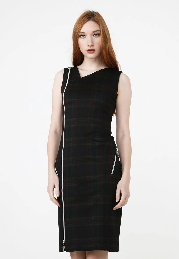 Madam-T KALETA - Robe Fourreau - Grün Schwarz 1 Madam-T KALETA - Robe Fourreau - Grün Schwarz