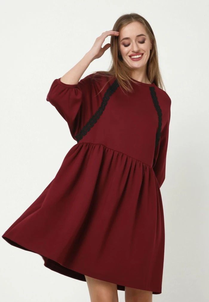 Madam-T ADAMASA - Robe En Jersey - Weinrot 4 Madam-T ADAMASA - Robe En Jersey - Weinrot – Image 4