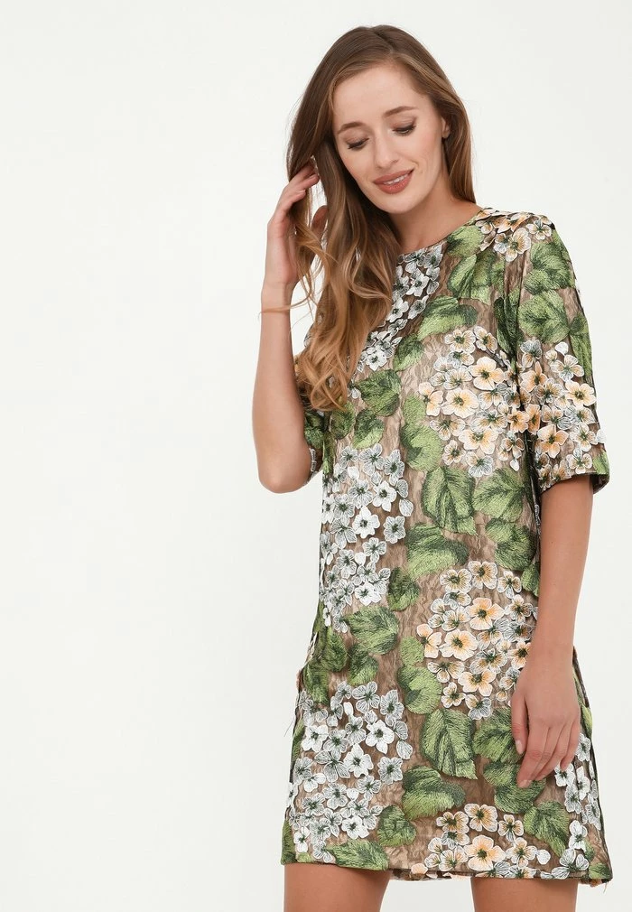 Madam-T MILANA - Robe De Jour - Grün, Orange 1 Madam-T MILANA - Robe De Jour - Grün, Orange