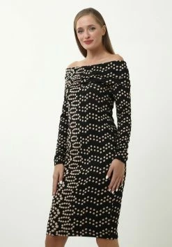 Madam-T KLEID JANINE - Robe Fourreau - Schwarz/creme -Madam-T Soldes 2022 98c420f09b454288b9a9692db4fe15d9