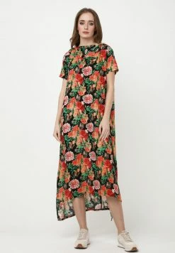 Madam-T ADELINARA - Robe Longue - Schwarz Orange