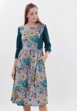 Madam-T SHARLIS - Robe De Jour - Grün Gold/grün -Madam-T Soldes 2022 994231e998cc44988fe3dd04bcb0ef92