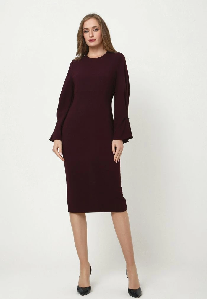 Madam-T KAZIMIRA - Robe Fourreau - Pflaume 2 Madam-T KAZIMIRA - Robe Fourreau - Pflaume – Image 2