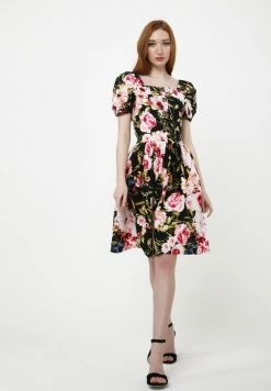 Madam-T Robe De Jour - Schwarz, Rosa