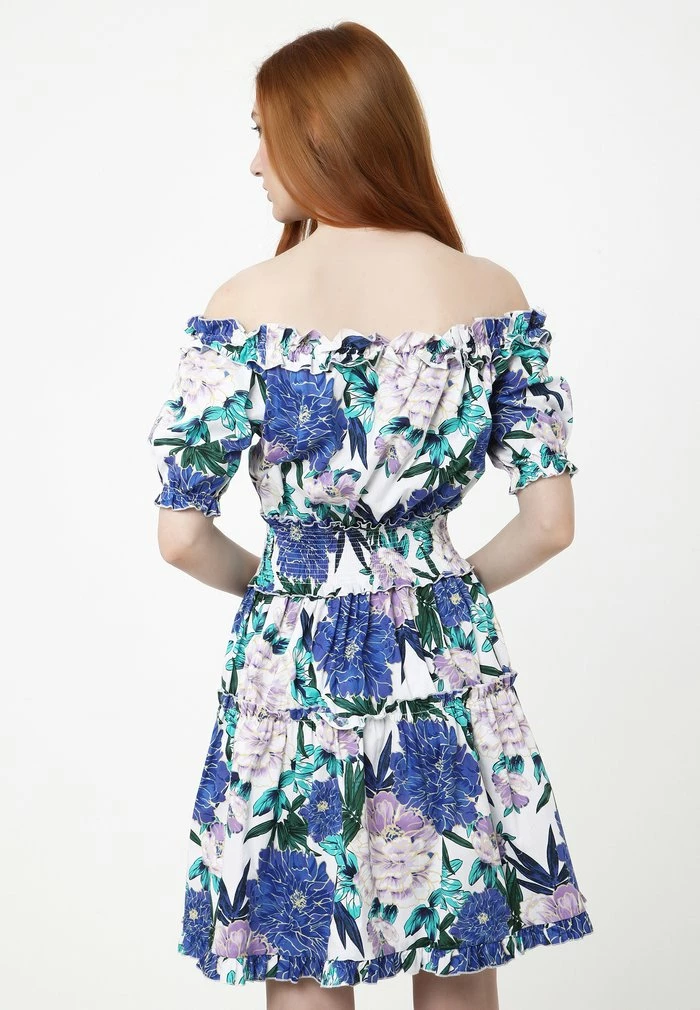 Madam-T Robe De Jour - Weiß, Kornblumenblau 3 Madam-T Robe De Jour - Weiß, Kornblumenblau – Image 3