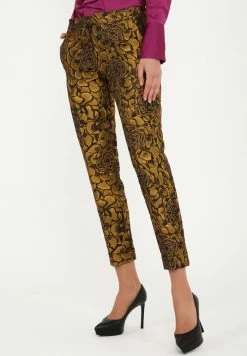 Madam-T MARIO - Pantalon Classique - Schwarz/senf -Madam-T Soldes 2022 9a51a6d19c8246cbb03a03f4be145101