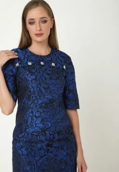 Madam-T Robe Fourreau - Schwarz, Indigo -Madam-T Soldes 2022 9a59b86b520446cc84afd15aeb528722