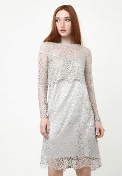 Madam-T GALERI - Robe Fourreau - Grau