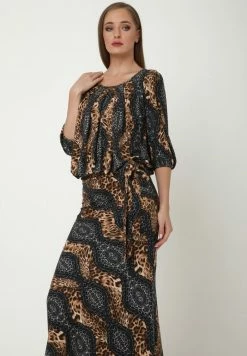 Madam-T Robe Longue - Braun, Grau -Madam-T Soldes 2022 9b3a495a5c8c4a60b3d131324bdce64b