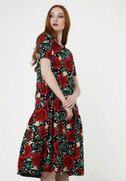 Madam-T Robe De Jour - Schwarz Rot