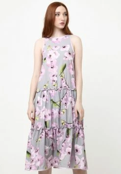 Madam-T LAZURINA - Robe De Jour - Grau, Lila