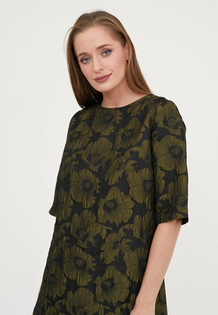 Madam-T MILANA - Robe De Jour - Khaki Schwarz 5 Madam-T MILANA - Robe De Jour - Khaki Schwarz – Image 5