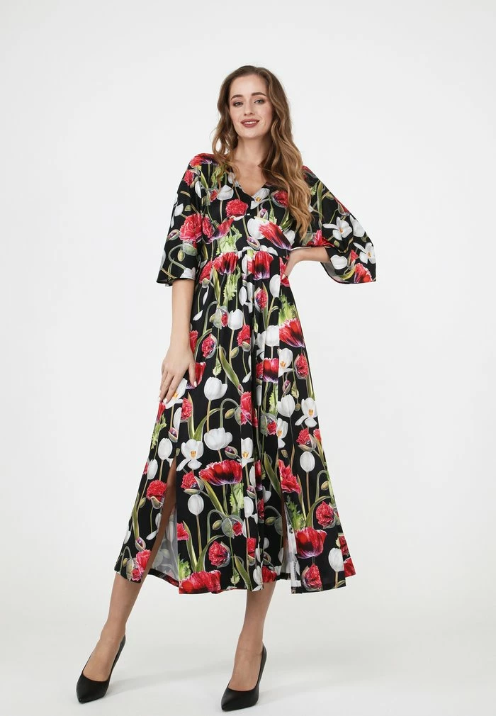 Madam-T NITSA - Robe De Jour - Schwarz/ Khaki 1 Madam-T NITSA - Robe De Jour - Schwarz/ Khaki