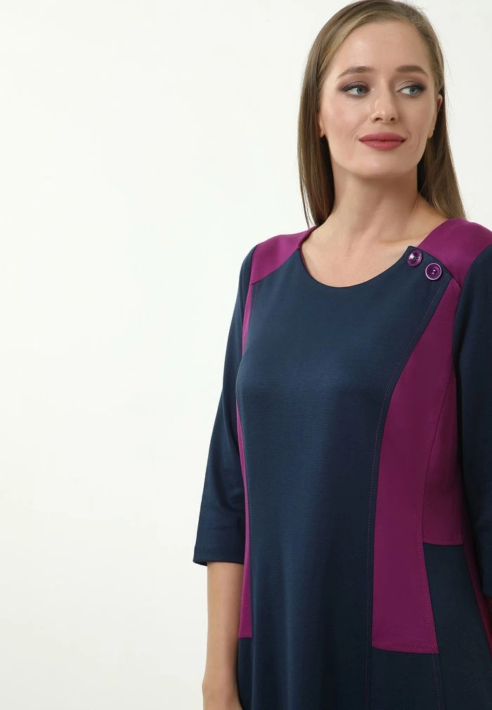 Madam-T Robe En Jersey - Blue, Purple 5 Madam-T Robe En Jersey - Blue, Purple – Image 5