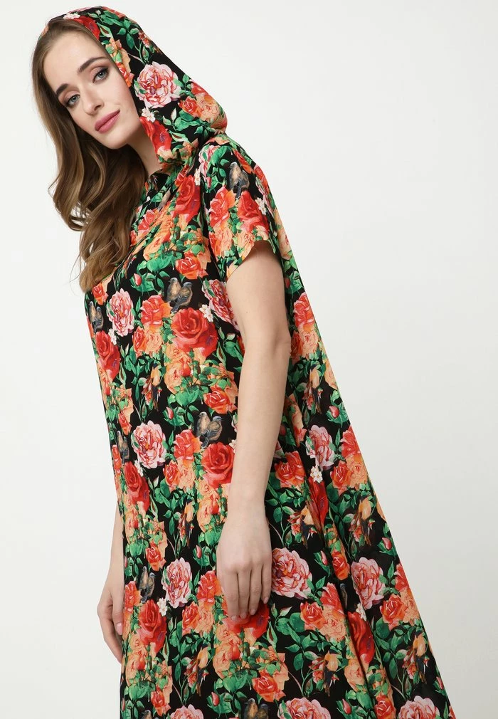 Madam-T ADELINARA - Robe Longue - Schwarz Orange 6 Madam-T ADELINARA - Robe Longue - Schwarz Orange – Image 6