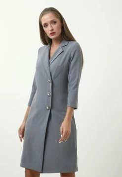 Madam-T KLEID ELMA - Robe Fourreau - Lichtgrau