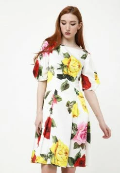 Madam-T Robe De Jour - Weiß, Gelb