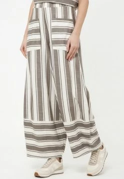 Madam-T CABULA - Pantalon Classique - Hellbraun/weiß