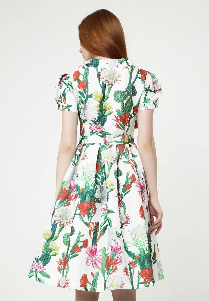 Madam-T RETRONA - Robe De Jour - Weiß Grün 3 Madam-T RETRONA - Robe De Jour - Weiß Grün – Image 3