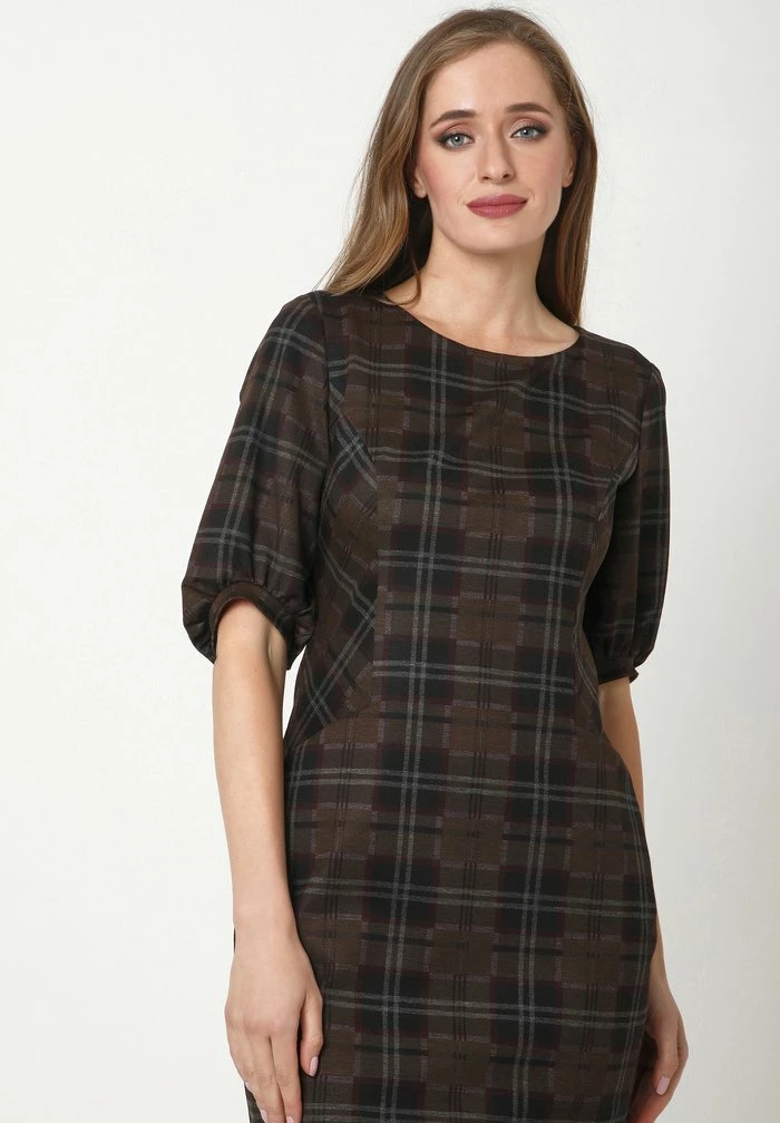 Madam-T JERSEYKLEID AGARATA - Robe Fourreau - Schwarz, Senf 4 Madam-T JERSEYKLEID AGARATA - Robe Fourreau - Schwarz, Senf – Image 4