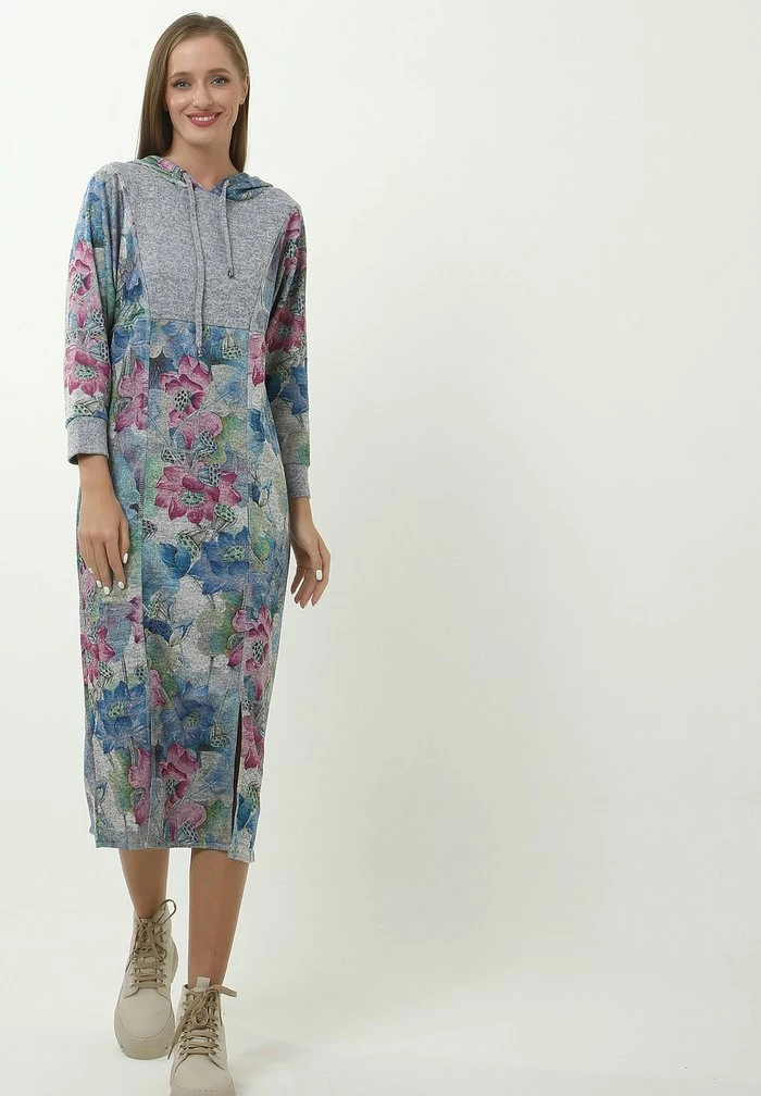 Madam-T ZLATA - Robe Fourreau - Hellblau/ Lila 1 Madam-T ZLATA - Robe Fourreau - Hellblau/ Lila