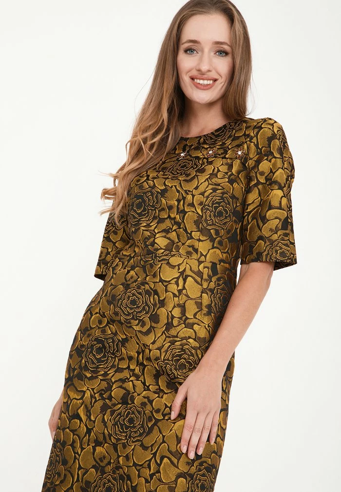 Madam-T NOELLA - Robe De Jour - Schwarz/senf 4 Madam-T NOELLA - Robe De Jour - Schwarz/senf – Image 4