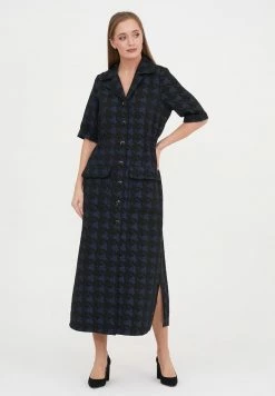 Madam-T ORSOLA - Robe Chemise - Schwarz/blau