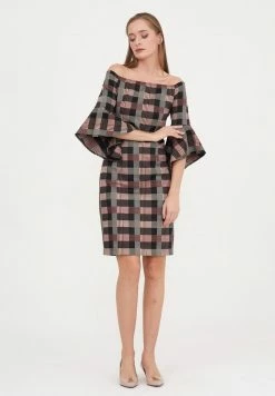 Madam-T SABINA - Robe Fourreau - Bla Askk / Beige -Madam-T Soldes 2022 a91717dcff9f45e98858d3d33ccb9dcd