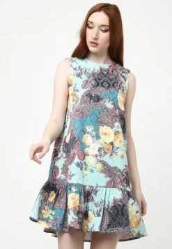 Madam-T GAISA - Robe De Jour - Aqua, Gelb -Madam-T Soldes 2022 a997fe15bd5749ac9a0c0523d2ac3179