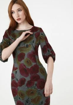 Madam-T Robe Fourreau - Grau/ Senf -Madam-T Soldes 2022 a9db4c0904104fadb0cd30eee7e79f52