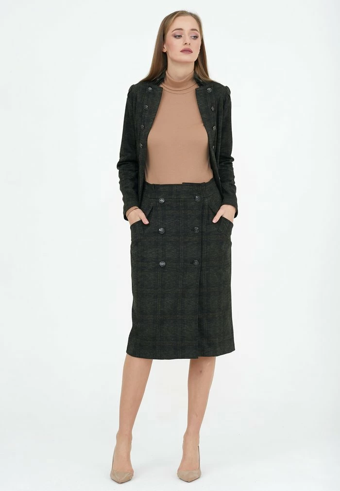 Madam-T ROCK NORMA - Jupe Portefeuille - Khaki 6 Madam-T ROCK NORMA - Jupe Portefeuille - Khaki – Image 6