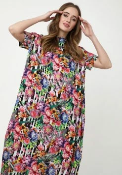 Madam-T ADELINARA - Robe Longue - Schwarz Rosa -Madam-T Soldes 2022 ab7dee87b7b3459c93ec4e85ec23547d