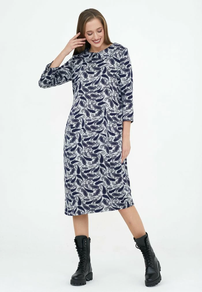 Madam-T IVONI - Robe De Jour - Grüne Farbe Blau 4 Madam-T IVONI - Robe De Jour - Grüne Farbe Blau – Image 4