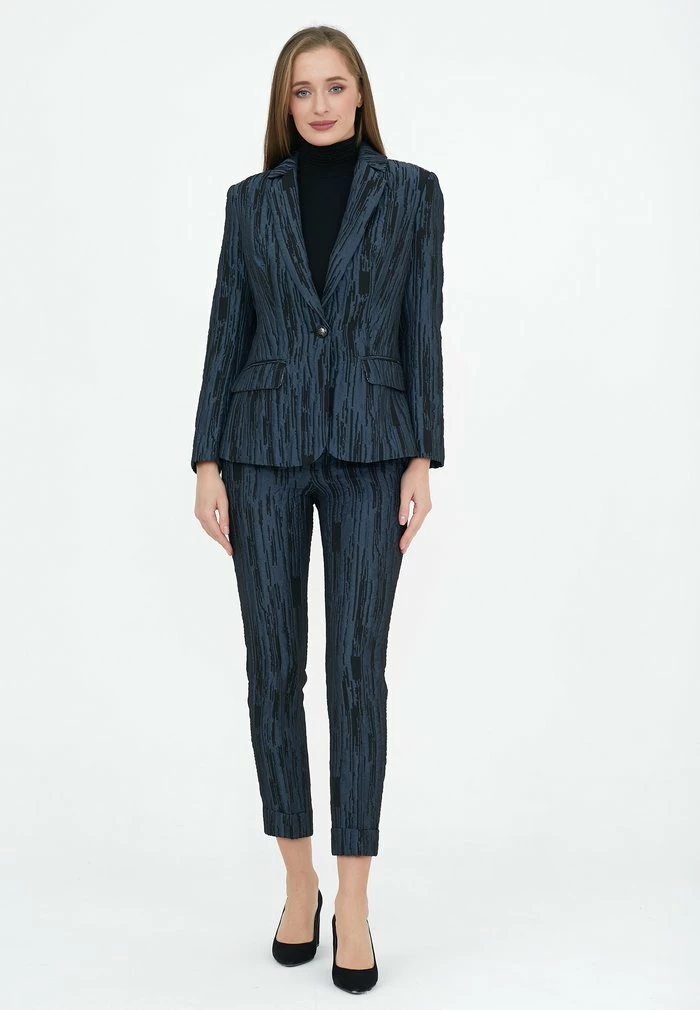 Madam-T MARIO - Pantalon Classique - Schwarz/blau 2 Madam-T MARIO - Pantalon Classique - Schwarz/blau – Image 2