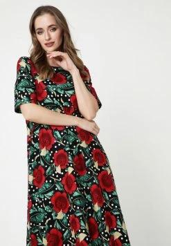 Madam-T Robe De Jour - Schwarz, Rot -Madam-T Soldes 2022 acfe829d73ad425fab9cf31aa228a14d