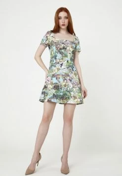 Madam-T Agava - Robe De Jour - Hellblau, Grün -Madam-T Soldes 2022 ad8ed5ce3a354b5b9cae7f66f812d226