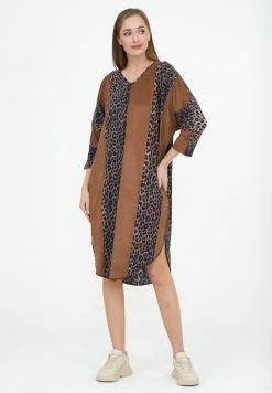 Madam-T ELIA - Robe De Jour - Beige / Blau