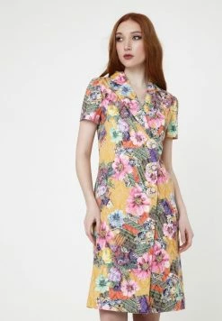 Madam-T Robe Chemise - Senf, Rosa