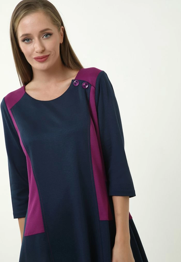 Madam-T Robe En Jersey - Blue, Purple 4 Madam-T Robe En Jersey - Blue, Purple – Image 4