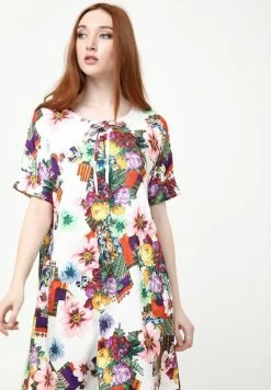 Madam-T LAURA - Robe De Jour - Beige, Lila -Madam-T Soldes 2022 b01f9cb4124f465bb9f474ca30b9c29c