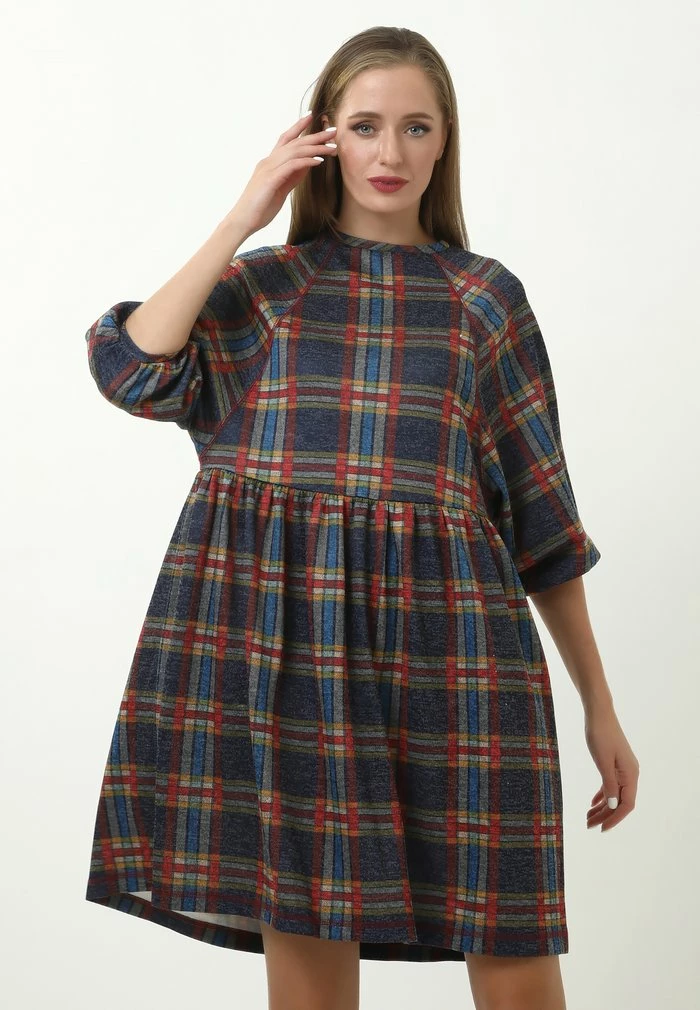 Madam-T ADAMASA - Robe De Jour - Blau/rot 4 Madam-T ADAMASA - Robe De Jour - Blau/rot – Image 4