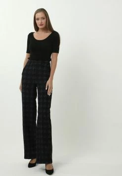 Madam-T MARIL - Pantalon Classique - Schwarz/blau -Madam-T Soldes 2022 b17d002319fd49c59c0136074cf6d5be