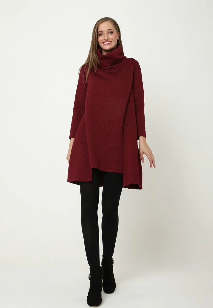 Madam-T Robe En Jersey - Weinrot 1 Madam-T Robe En Jersey - Weinrot