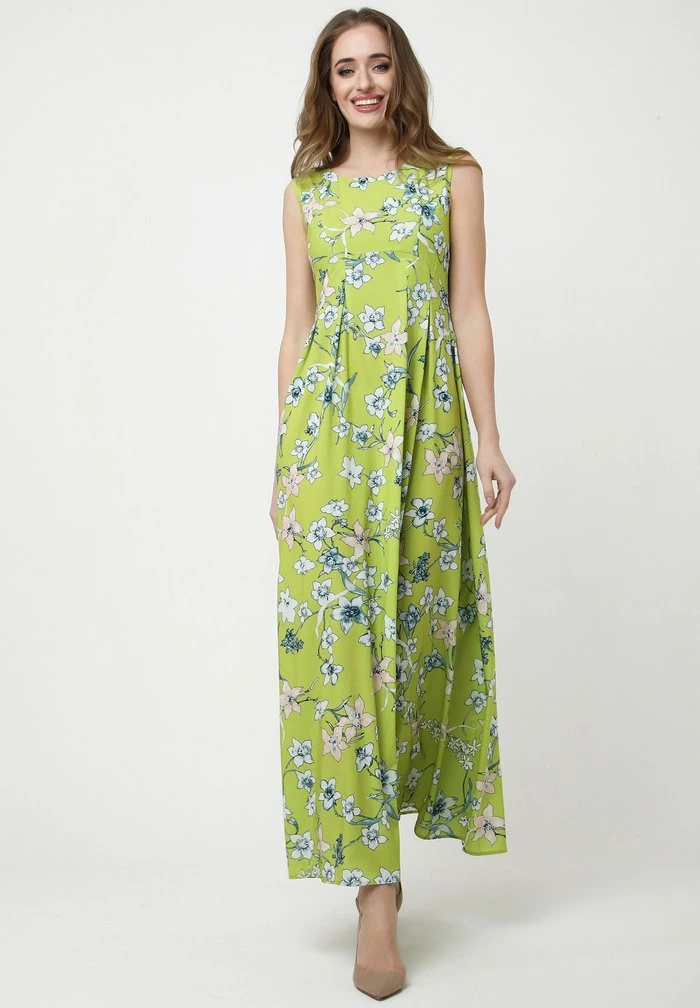 Madam-T KANTRI - Robe Longue - Hellgrün, Weiß 1 Madam-T KANTRI - Robe Longue - Hellgrün, Weiß