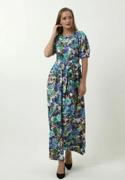 Madam-T REGIA - Robe Longue - Weiß/hellblau