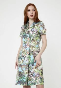 Madam-T Robe Chemise - Hellblau, Grün