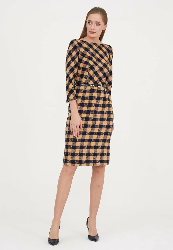 Madam-T MUARA - Robe Fourreau - Beige/blau 6 Madam-T MUARA - Robe Fourreau - Beige/blau – Image 6